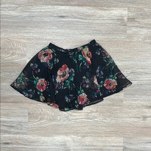 Floral Black Skirt